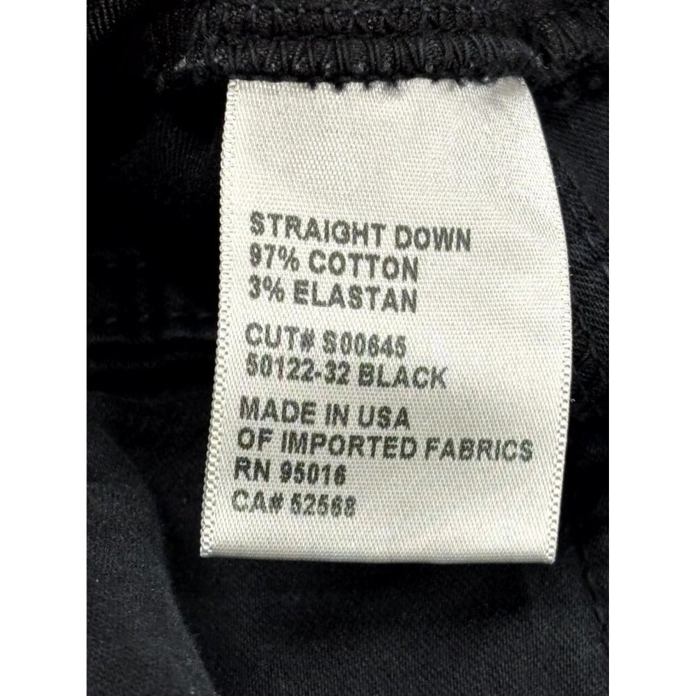 Straight Down Jeans Men 36/32 Black Denim Dark Wash Straight Leg Classic Zip Fly - Picture 6 of 11
